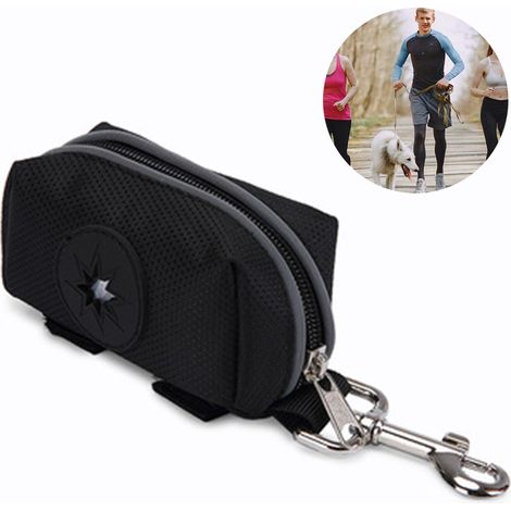Distributeur De Sachets Pour Déchets Canins - Bande Élastique Renforcée Et Mousqueton Métallique - Compatible Avec Toutes Les Laises - 1 Pièce (1/5)
