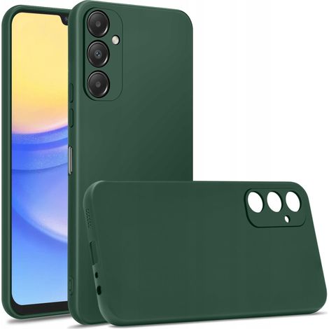 Funda para Samsung Galaxy A15 4G/A15 5G, SILICONA MATE, PARTE TRASERA VERDE + Cristal (1/5)