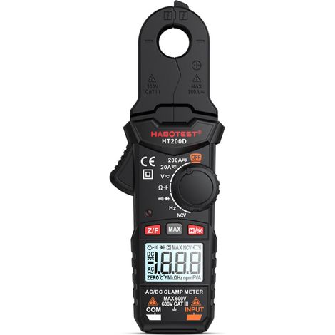 HT200D 2000 Count Zangenmultimeter Misst Widerstand, Kapazität und True RMS Wert