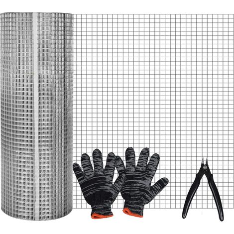 Grillage Mailles Grille métallique Volière Acier Galvanisé 20cmx6m Épaisseur Fil 0,6mm Maille 6x6mm (20cm x 6m) (1/5)