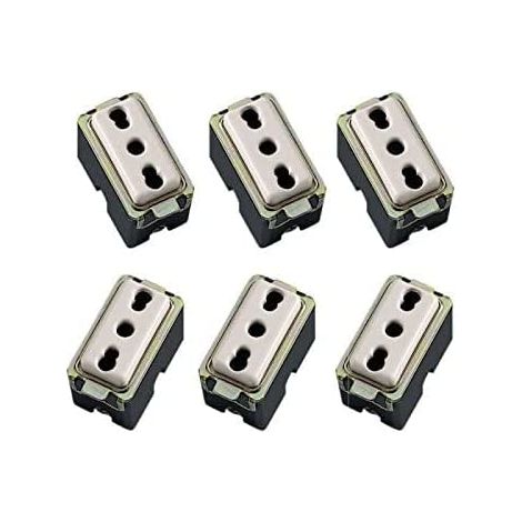 PROMO 6 PRESE BIVALENTI COMPATIBILE TIPO MAGIC PRESA BIPASSO 16A 2P + T 250VOLT (1/2)
