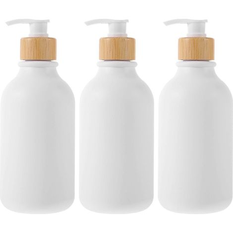Lot de 3 flacons-pompes pour shampoing, rechargeables et vides, 500 ml. (1/4)
