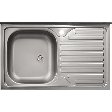 Lavello da Appoggio Sinistro 50x80 cm in Acciaio con Gocciolatoio (1/2)