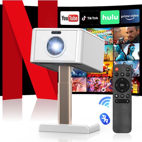 Vidéoprojecteur avec support - 1080P Native - 20000 lm - Android 13 TV - Autofocus & correction trapézoïdale