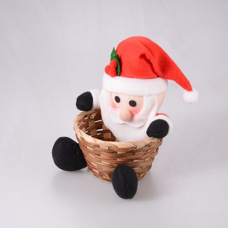 3pcs Christmas Candy Storage Basket Santa Claus Snowman Candy Basket Christmas Sugar Container Children's Holiday Table Decoration Gift (1/4)