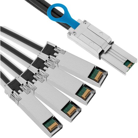 BeMatik - MiniSAS Câble SFF-8088 à 4 SFP + SFF-8431 10 Gigabit 1m (1/5)