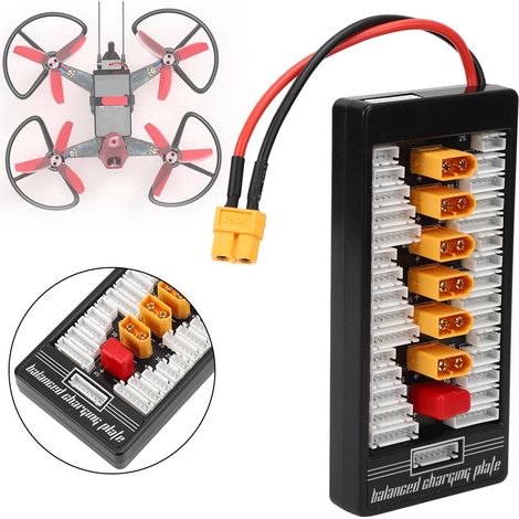 Connecteur de charge parallèle XT60 pour batteries LiPo 2S-6S - Noir (1/5)