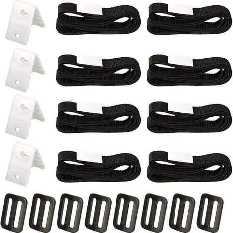 Kit de fixation pour enrouleur de bâche de piscine — Ensemble de 8 pièces (cordes, sangles et attaches)