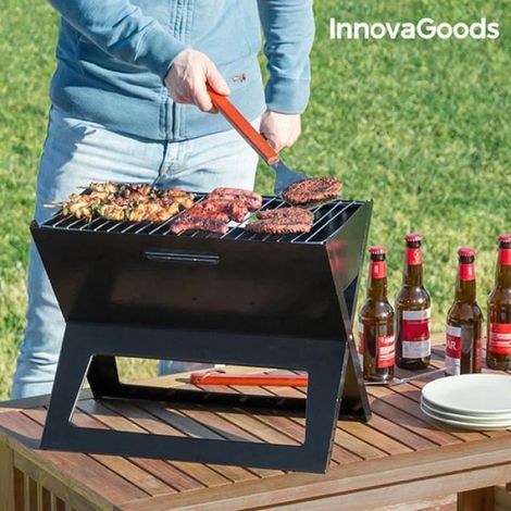 Barbecue Pliable portable au charbon de bois noir – Voyage, Pic nic, Camping, Petit barbecue nomade portatif, bbq pliable (1/4)