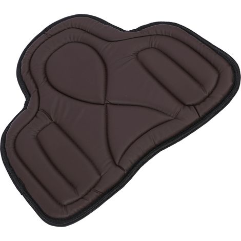 Tapis de selle western en cuir PU, ajusté, épais, respirant et absorbant les chocs, pour l'équitation, marron (1/5)