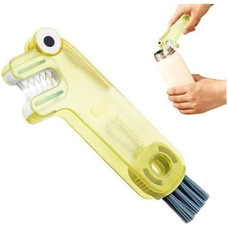 Spazzola per bottiglie d'acqua, strumento di pulizia multifunzionale e portatile. Pulisce i tappi delle bottiglie d'acqua, i bicchieri da vino, i thermos, i frullatori, gli utensili da cucina e le pen (1/5)