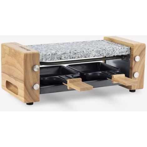 HKoeNIG Raclette Machine - WOD2 - Up to 2 people - Cooking stone - Wood design - 350W (1/4)