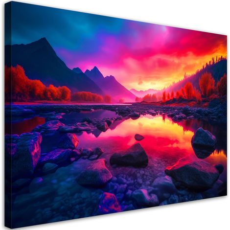 Tableau sur toile Tableau sur toile Ciel coloré dans les montagnes 100x70 (1/5)