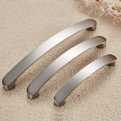 Juego de 4 tiradores para muebles - Aluminio cepillado - Para cajones, puertas de armarios y muebles de cocina (1/5)