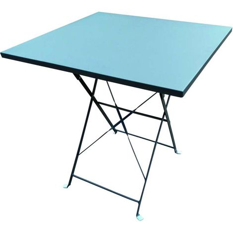 Tavolo Pieghevole Quadrato in Metallo Antracite 70x70cm (1/5)