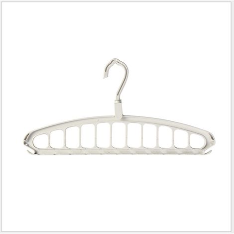 Porte-manteau multifonctionnel en forme d'aile, idéal pour les résidences étudiantes. Cintre spiralé en plastique blanc, lot de 1 pièce. (1/4)