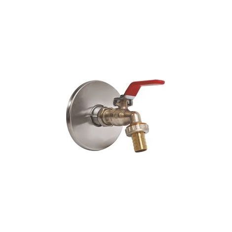 Robinet d'arrosage orientable à poignée plate 15/21-20/27 – Applique murale laiton chromé – Étanchéité avec joint torique EPDM – Installation rapide (1/2)
