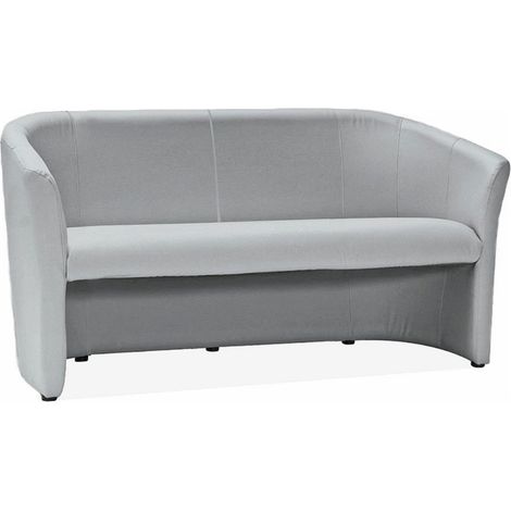Canapé cabriolet 3 places écocuir gris Tisso (1/2)