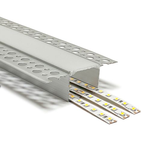 Profilé en bande led avec diffuseur opalin l.81x h.25mm pour plaques de plâtre surfaces