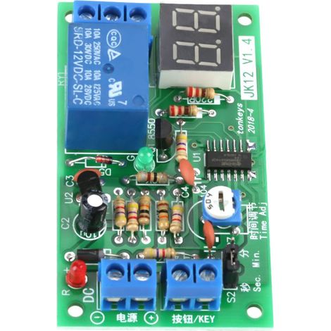 Module de minuterie réglable, Relais temporisé 12v, Module de Relais de temporisation, Relais de Retard de minuterie d'affichage à LED, Relais de Retard de minuterie 12 V CC avec déclencheur (1/5)