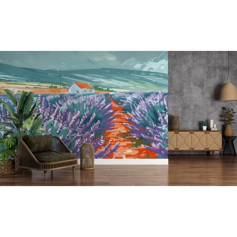 Papier peint campagne mas de lavande - 150 x 250 cm (1/2)