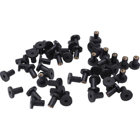 Lot de 50 écrous caoutchouc M5 pour fixation pare-brise auto, carénage moto, kayak et visserie étanche. (1/5)