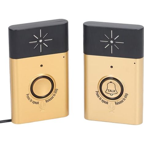 Interphone sans fil, sonnette connectée, sonnette sans fil longue portée (200 m), sonnette sans fil bidirectionnelle étanche pour la maison et la salle de classe (1/5)