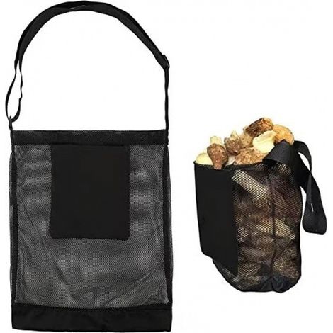 1 Sac à champignons, grand volume, maille respirante, bandoulière réglable, cueillette et randonnée (1/5)