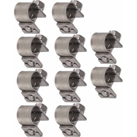 10 pièces colliers de serrage pour tuyaux carburant en acier inoxydable, tailles 6mm à 20mm (1/5)