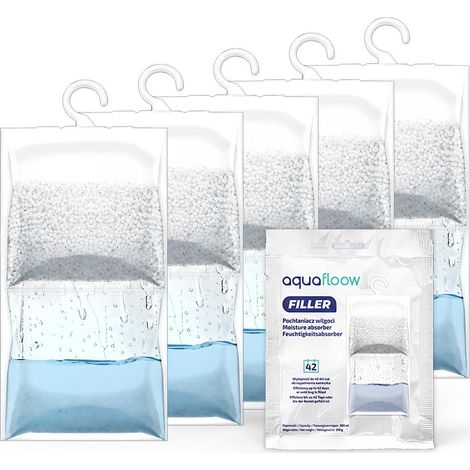 5x210G Déshumidificateur suspendu, Absorbeur d'humidité pour placard, Déshumidificateur suspendu Anti-humidité, Sac déshydratant résistant à l'humidité (1/5)