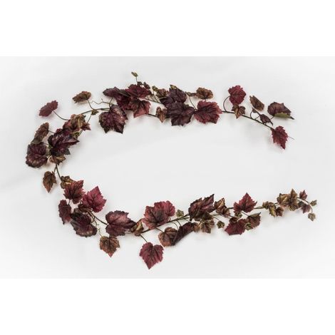 Guirlande de feuilles de vigne artificielle H 190 cm Bourgogne - couleur: Bourgogne