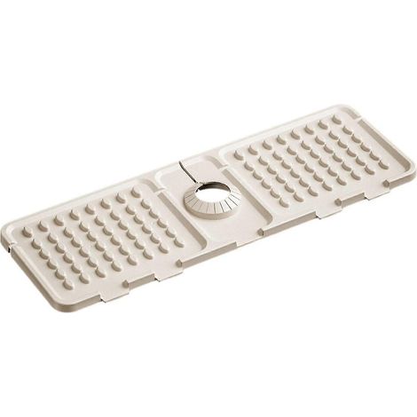 Tapis anti-gouttes pour robinet, tapis de lavabo réutilisable, tapis de séchage pour salle de bain, protection pour comptoir, tapis pour robinet d'évier-Beige (1/5)