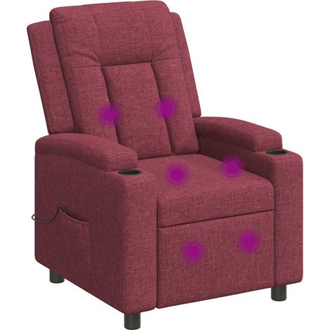 Poltrona massaggiante reclinabile Rosso Vino 75 x 95 x 100 cm vidaXL (1/5)