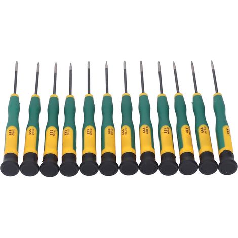 12-teiliges Schraubendreher-Set mit Silikongriffen und hochfesten Vanadiumstahl-Bits Reparaturwerkzeugset für Handys und Kameras. (1/5)