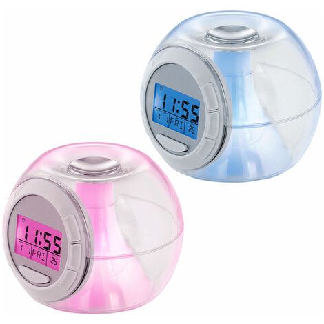 Sveglia digitale con display a LED e temperatura della data Cambio di colore RGB con 6 toni naturali, plastica trasparente, h 8,5 cm, set da 2 (1/4)