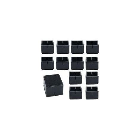 12Pcs Protege Pied de Chaise Carré 42-48mm Protège Jambes Table et Chaise PVC Capuchons Carrés avec Feutre Protege Pied de Chaise Carre Noir pour Jambes de Chaise Jambes de Table Jambes de Sofa (1/5)