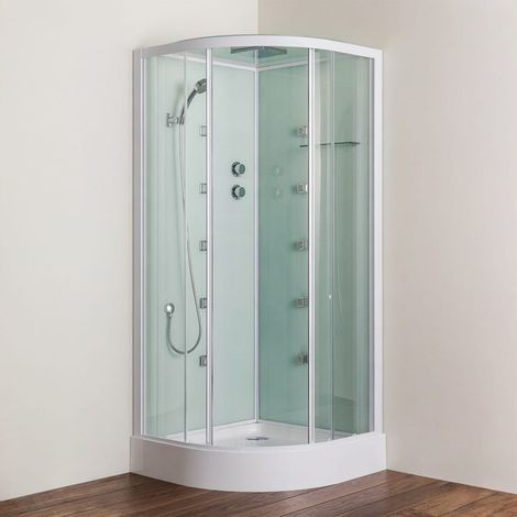 Cabina Doccia Multifunzione Semicircolare 90Cm Con Idromassaggio Cosmo (1/5)