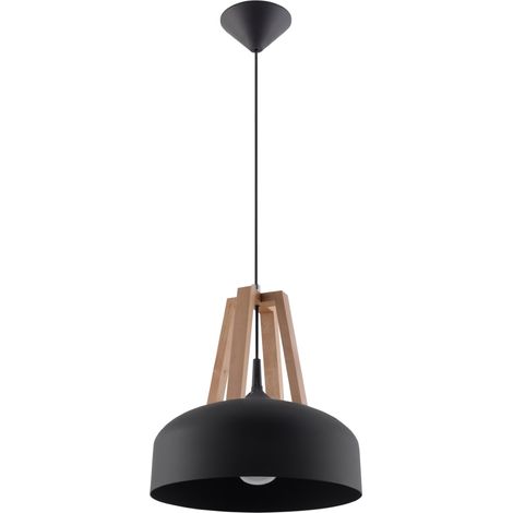 Suspension Satura 1 E27 en bois noir lumilo 03.139.90 (1/5)