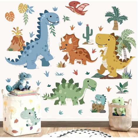 Stickers Muraux Dinosaure Boho Autocollant Mural Animaux Dino (1/5)