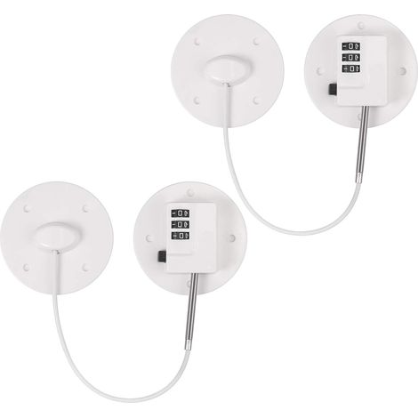 Juego de 2 cerraduras de combinación de PVC para refrigerador, cable fotovoltaico de 235 mm/9,3 pulgadas, adhesivo fuerte, no requiere perforación, cerradura de seguridad para niños, cerradura para ca (1/5)