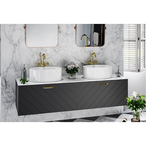 Vasque à poser blanc brillant avec bonde chrome UNIQUA (1/4)