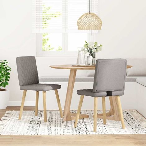 Sillas de comedor 2 unidades tela gris taupé vidaXL (1/5)
