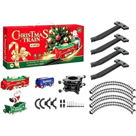 Ensemble de train de Noël pour sapin Avec circuit électrique Père Noël déco (1/5)