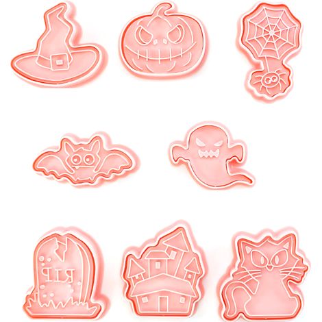 Moule À Biscuits Halloween - En Plastique Résistant - Pour Pâte À Sucre, Pâte D’amande Et Chocolat - 6 Pièces (1/5)