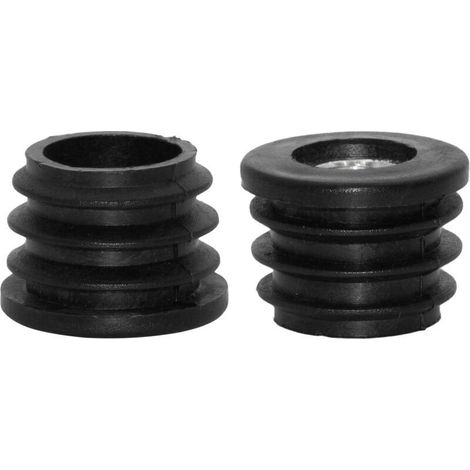 4 Pièces Embouts Plastique Noir pour Tubes Ronds de 25 mm avec Filetage M8 – Adaptateurs pour Pieds de Chaise, Meuble et Roulettes (1/4)