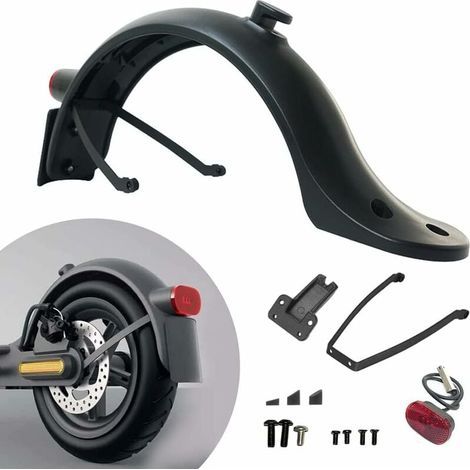 Hinterradkotflügel für Xiaomi M365 Pro 2 Scooter, Hinterradkotflügel-Set mit Haken, Rücklicht und Kennzeichenhalter, langlebiges Ersatzteil für Scooter. (1/5)