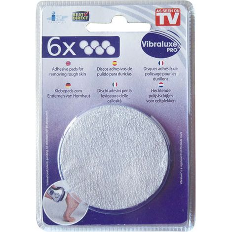 Venteo – Disques adhésifs de polissage VIBRALUXE – 6 recharges pour durillons – Pour bras, cuisses, épaules, hanches, mollets, jambes (1/5)