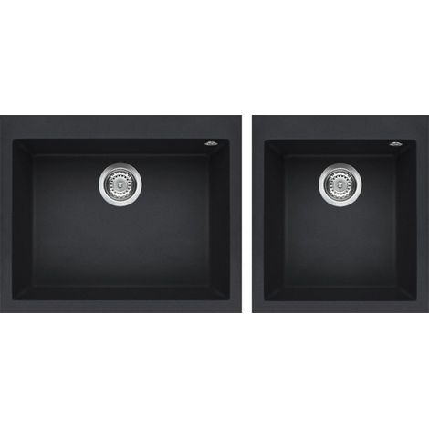 Lavello Elleci da incasso Quadra 210 Granitek Antracite LGQ21059 (1/2)