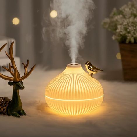 Humidificateur ultrasonique 300 ml avec arrêt automatique et lumière LED intégrée – Diffuseur de brume fraîche pour intérieur (1/5)