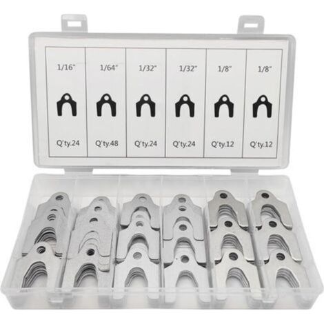 Kit de 144 cales de réglage de carrosserie avec boîte de rangement, épaisseurs 1/8", 1/16", 1/32" et 1/64", pour le réglage du carrossage. (1/5)